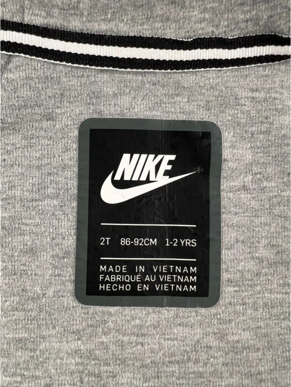 Nike Tech Toddler 2T Grey Hooded Zip-Up Jacket